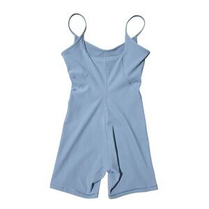 Lululemon Ribbed Contoured Chambray Yoga Athleisure Unitard Romper Women's Sz 8